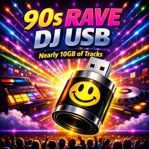 90s rave friendly usb stick - friendly,